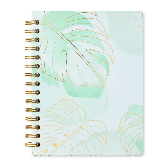 Pen+Gear Ruled Journal, 6" x 8", Green and Gold Tropical Leaves, 192 Pages