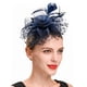 thumbnail image 1 of Sombreros para mujer de los años 50 con velo, flor, cóctel, boda, fiesta de té, iglesia, Derby, sombrero de malla, sombrero de copa, Jockey Club, accesorios para el cabello, 1 of 8