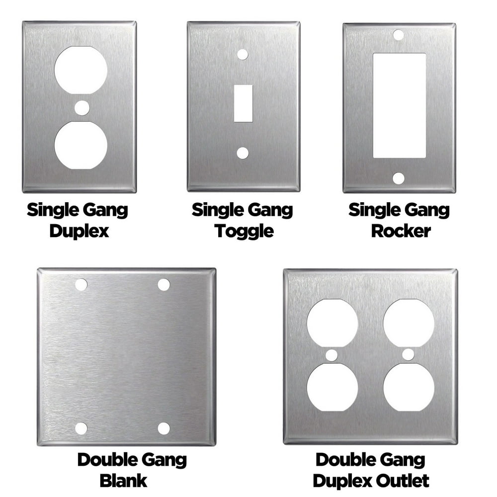 5 PACK Stainless Steel Wall Plates Light Switch Covers Blanks, Toggle