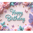 thumbnail image 4 of Decorative Design Happy Birthday Banner Butterfly Theme Floral Pattern for Garden Party Celebration, 4 of 7