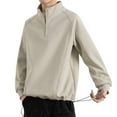 thumbnail image 2 of pstuiky Camisas de manga larga abrigadas para hombre, Chaqueta tipo cárdigan con capucha y bolsillo de manga larga con cremallera de color liso a la moda para hombre xxl, 2 of 5