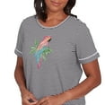 thumbnail image 4 of Alfred Dunner Womens Petite Crewneck Parrot Striped Tee, 4 of 4