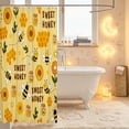 thumbnail image 3 of Erosebridal Bohemian Bug Bee Shower Curtain 72Wx78L,Retro Sunflower Florals Bath Curtain,White Brown, 3 of 5