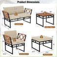 thumbnail image 3 of Gymax Set Of 7 Outdoor Conversation Set Acacia Wood Chairs & Coffee Tables Set w/Ottomans, 3 of 7