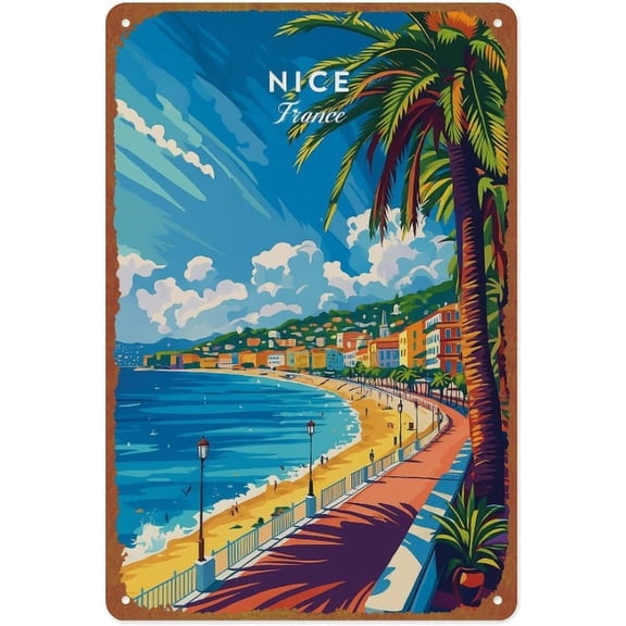 Nice Wall Art Poster Landscape Metal Tin Sign For Home, Bedroom, Office, Bathroom Wall Decoration With Dimensions Of 12x8 Inches