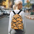 thumbnail image 7 of JIALIOU Mini Backpack Purse for Women Quilted Casual Daypack Small Travel Shoulder Bag, Bats on Orange, 7 of 7