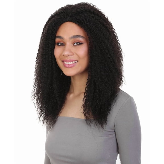 LUXLUXE Rosario Curly Body Waves 20 in Long Half Wig Mix Human Hair and Synthetic Fibers, Multiple Shades of Natural & Blended Colors