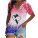 thumbnail image 1 of Blusa de manga corta con cuello en V informal para mujer a la moda, camisetas de verano Fridja zx3385, 1 of 5