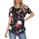 thumbnail image 1 of Gibobby Blusa de Trabajo de Manga Corta Blusa mujer Tops Camiseta con estilo fiesta con cuello en O(Negro,XL), 1 of 5