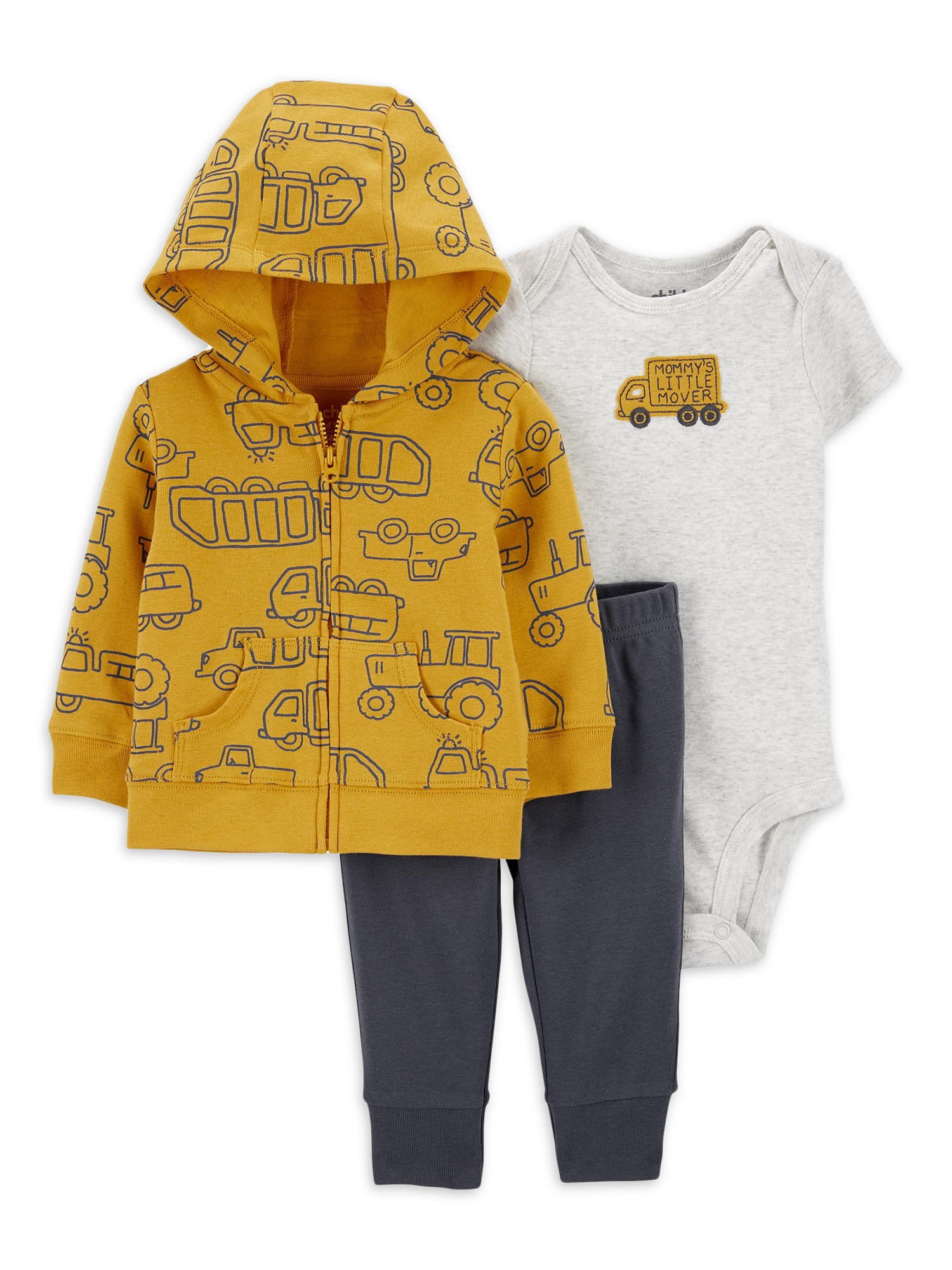Carter's Child of Mine Baby Boy Bodysuits, Pants, Bibs, & Cardigan Set, 11-piece, Preemie-24M