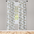 thumbnail image 3 of Ambesonne Cartoon Curtains, Rainbow Clouds Composition, Pair of 28"x84", Pale Grey and Multicolor, 3 of 5
