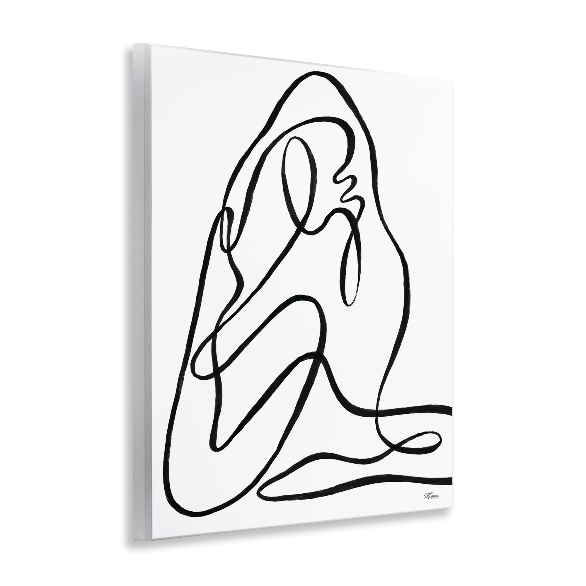 Stupell Industries Continuous Line Doodle Abstract Painting Unframed Art Print Wall Art, 11 x 14