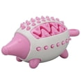 thumbnail image 2 of Juguete dispensador de golosinas para perros, resistente a las mordeduras, con forma de erizo, para masticar y limpiar dientes, color rosa, 2 of 14
