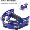 thumbnail image 3 of Panderetas de mano KAIYANG 10 pulgadas y 20 tambores de percusión de metal con cascabeles azul y negro, 3 of 5