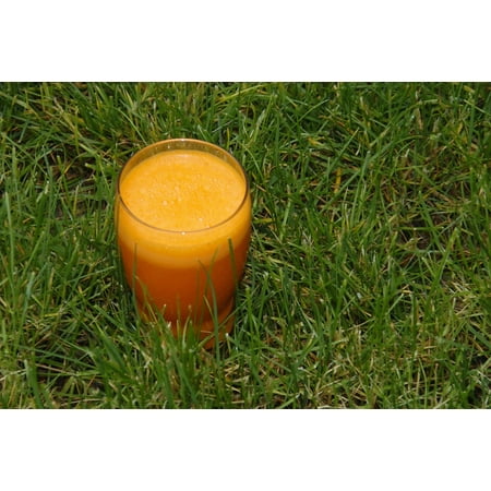 LAMINATED POSTER Cup Wood Outside Health Carrot Juice Deck Glass Poster Print 24 x