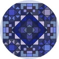 thumbnail image 1 of Ahgly Company Machine Washable Indoor Round Transitional Denim Dark Blue Area Rugs, 5' Round, 1 of 7