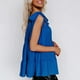 thumbnail image 2 of Camiseta sin mangas para mujer, con un solo hombro, dobladillo con volantes, tipo suelto, Top informal de verano, azul S, 2 of 7