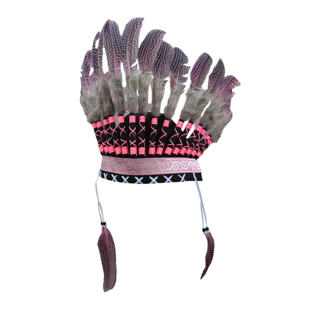 Disfraz de diadema de plumas, disfraz elegante para mascarada, fiesta, Halloween Rosa