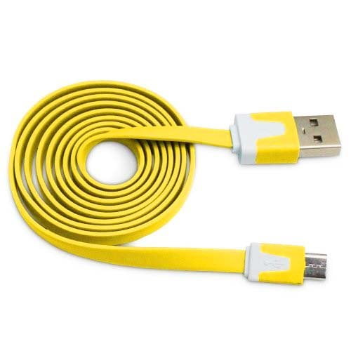 Flat Noodle Cable Micro USB Charger Sync Data 1-3M for Android Phones Samsung 