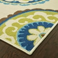 thumbnail image 3 of 7' Ivory Indigo and Lime Medallion Disc Indoor Outdoor Area Rug, 3 of 3