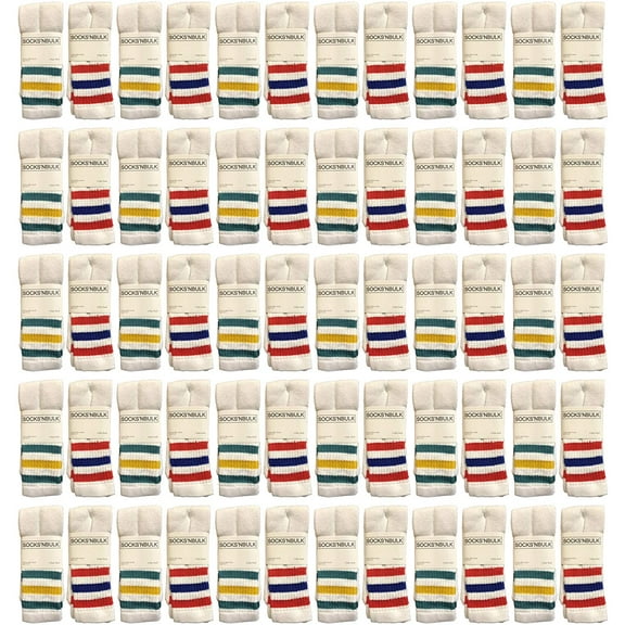 Yacht & Smith Men's & Women's Wholesale Bulk Cotton Tube Socks, Referee Style, by SOCKS'NBULK (60 Pairs Assorted, Womens 9-11 (Shoe size 5-10))
