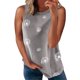 thumbnail image 1 of Gibobby Tops Fit Tank Neck Sin mangas Slim Round Casual Mujer Pullover Impreso Blusa de mujer(Gris,XG), 1 of 2