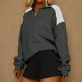 thumbnail image 4 of UYISJ Quarter Zip Sweatshirts For Women Fall Fashion Long Sleeve Color Block Casual Y2k Activewear Pullover Tops Dark Gray L, 4 of 9