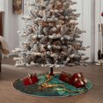 thumbnail image 5 of Salouo Emerald Color Gold Marble Christmas Tree Skirt 30" Farmhouse Christmas Decorations Snowman Xmas Tree Skirt Tree Mat for Holiday Party Decor, 5 of 8