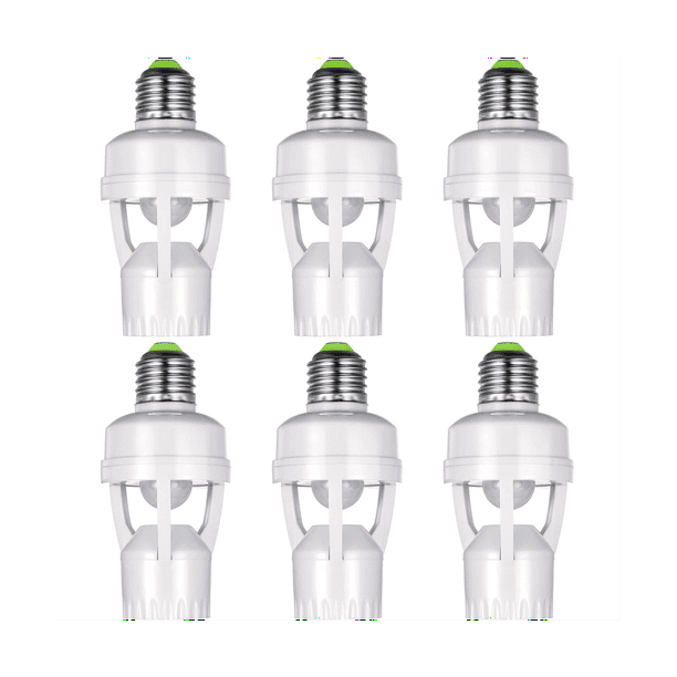 6 Pieces Motion Sensor Light Socket Smart Screw in Light Bulb