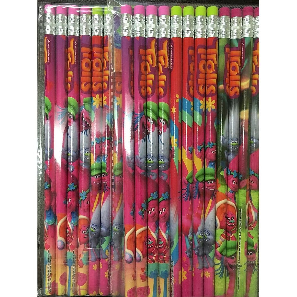 Dreamwork Trolls Wood Pencils Birthday Party Favors Bag Fillers24 Pcs
