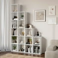 thumbnail image 2 of ANHXN  Bookshelf, White Cube Organizer and Display Shelf with Storage, Stackable Bookcase for Small Space, Wooden Cube Shelf Easy to Match for Living Room, Bedroom, Study Room and Office, 2 of 13