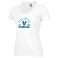 thumbnail image 2 of Women's  White Villanova Wildcats Arch Logo Comfort Wash V-Neck T-Shirt, 2 of 3