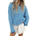 thumbnail image 3 of iHPH7 Knit Cardigans for Women Striped Sweater Casual Outerwear Womens Fall Clothing Fall Cardigans for Women's Outerwear Going Out Tops for Women Sky Blue M, 3 of 8