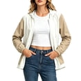 thumbnail image 2 of Fashion Rain Jackets for Women Oversized Waterproof Hooded Solid Long Sleeved Zipper Jacket Top Blouse Casual Pocket Coat, 2 of 6