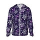 thumbnail image 1 of Fotbe Christmas Purple Snowflakes Chaqueta con Protección Solar UPF 50+ para Hombre y Mujer, Camisa con Capucha y Bolsillos-XX-Large, 1 of 7