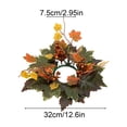 thumbnail image 3 of Halloween Candle Wreath with Maple Leaves, Roses, Sunflowers, Multicolor Plastic Table Decor for Thanksgiving, Harvest Festival, Lazyguy, 3 of 3