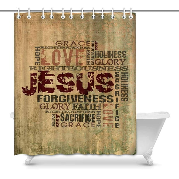 MKHERT Christian Religious Bible Verse Words Cross Waterproof Polyester