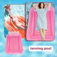 thumbnail image 3 of Yellow inflatable floating row PVC inflatable water bed sunshine inflatable bath inflatable water floating bed sun pad, 3 of 8