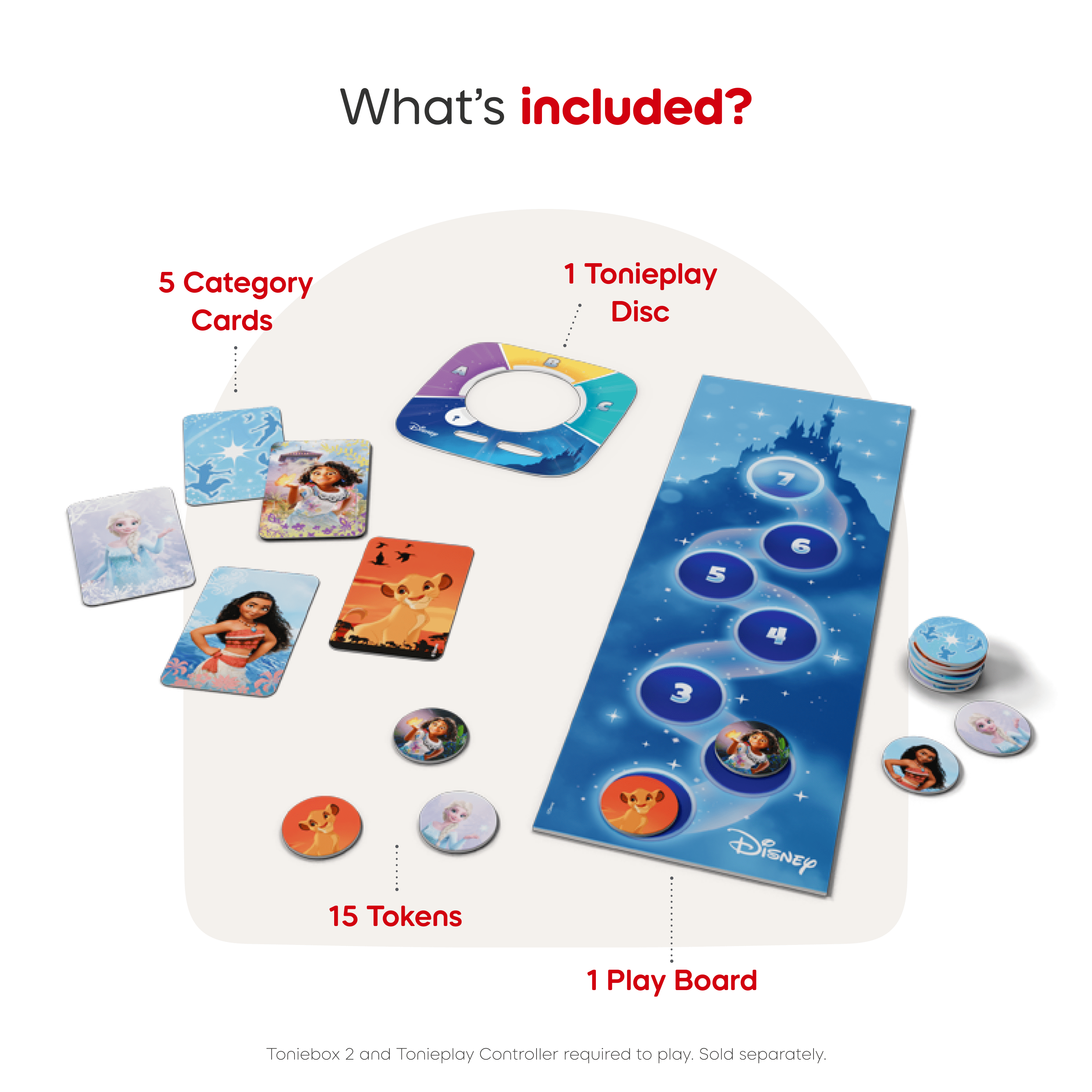 Ensemble de jeu complet La Reine des neiges de Disney pour la Toniebox 2 tonies – Bleu ciel (Anglais)