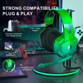 thumbnail image 6 of SPBPQY G2000 Gaming Headsets, Surround Stereo Gaming Headphones with Noise Cancelling Mic, LED Lights & Soft Memory Earmuffs for PS5/ PS4/ Xbox One/Nintendo Switch Mac Computer Games- Brilliant Green, 6 of 7