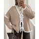 thumbnail image 5 of Suéter PRETTYGARDEN con Lazo Frontal, Tejido Grueso, Mangas Abullonadas, Talla M, 5 of 6