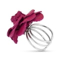 thumbnail image 3 of Sweet Fuschia Grandiflora Rose Genuine Leather Ring, 3 of 6
