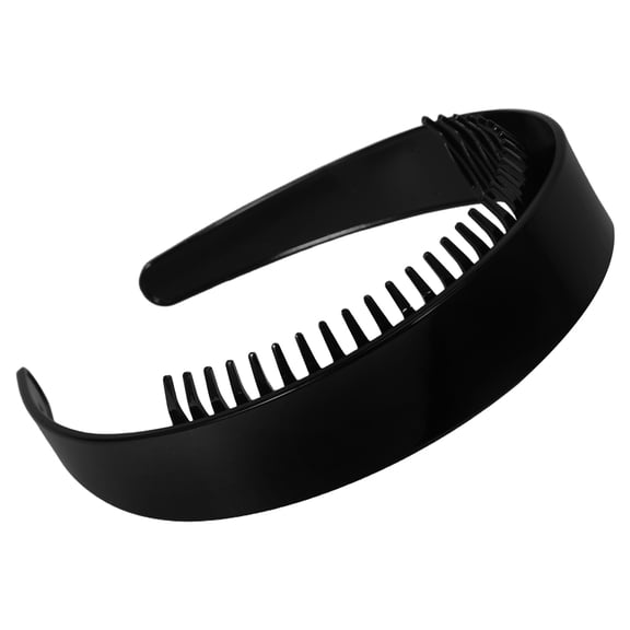 HOOWIFFY Minimalist Black Plastic Headband Comfortable for Formal and Casual