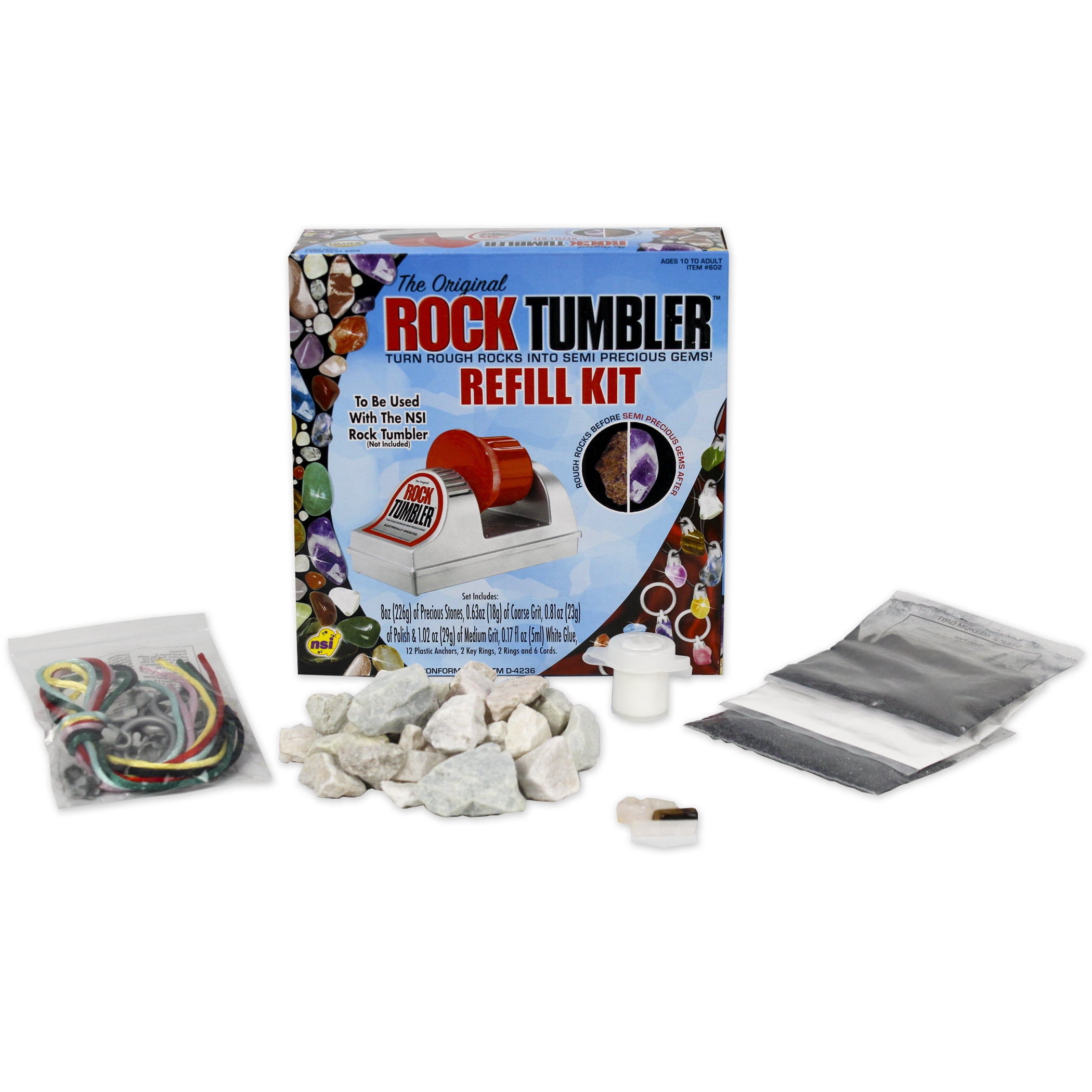 NSI Rock Tumbler Refill Classic Kit - Educational Geology Set for Kids Ages 10+