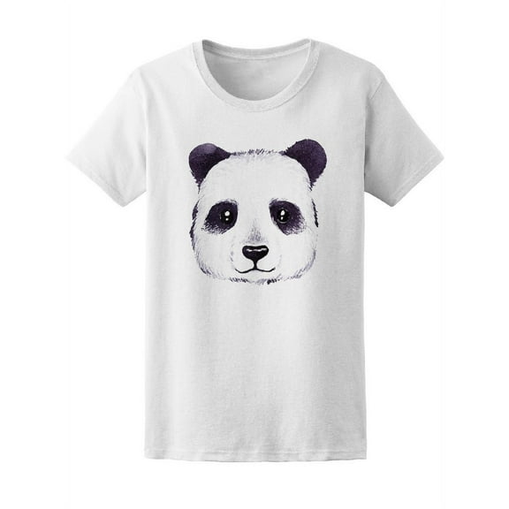 Watercolor Panda Portrait T-Shirt Women -Image by Shutterstock, Female XX-Large
