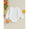 thumbnail image 4 of Liacowi Newborn Baby Boys Girls Halloween Outfit Long Sleeve Pumpkin Letters Print Romper Bodysuit 3 6 9 12 Months Infant Boys Girls Halloween Onesie Jumpsuits 0-18M, 4 of 9