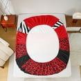 thumbnail image 5 of Manfei Zebra Cheetah Print Twin Sheet Sets, Geometric Stripe Twin Fitted Sheet, Red White Black Aesthetic Flat Sheet for Girls, Lightweight Room Decor 3-Piece, 5 of 7