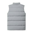 thumbnail image 3 of Huankd Mens Outdoor Vest Thermal Puffer Vest Wind Resistant Fabric Ideal for Layering Winter Light Gray M, 3 of 3