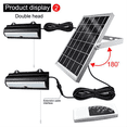 thumbnail image 2 of Double Head Solar Pendant Light Outdoor Waterproof Garden Motion Sensor LED Dimmable Remote Cord Solar Light Shed, 2 of 6