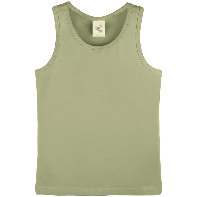 Lilax Girls' Racerback Tank Top Olive Green 2 Years